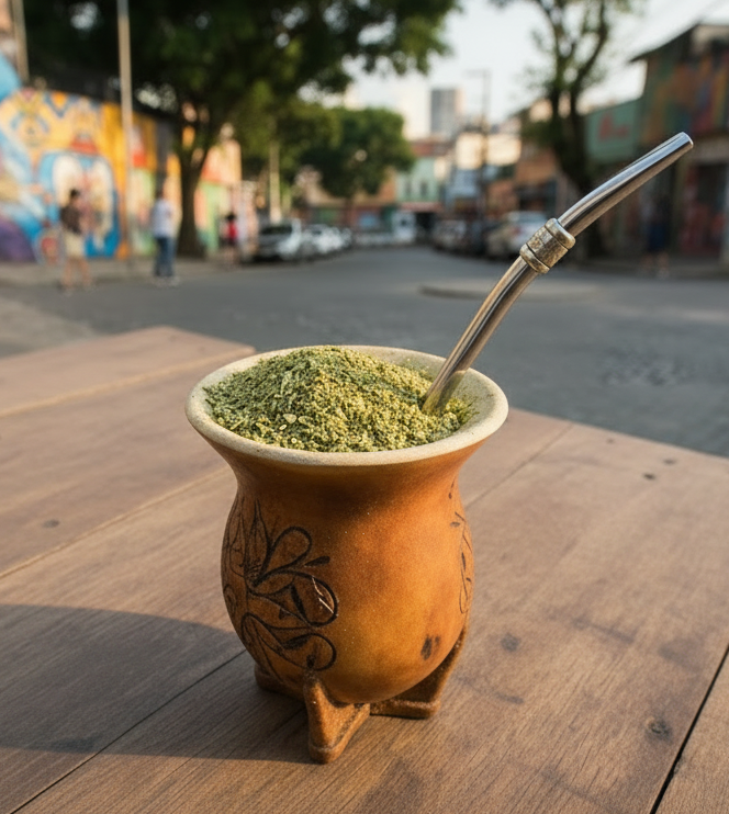 Mate gourd with bombilla